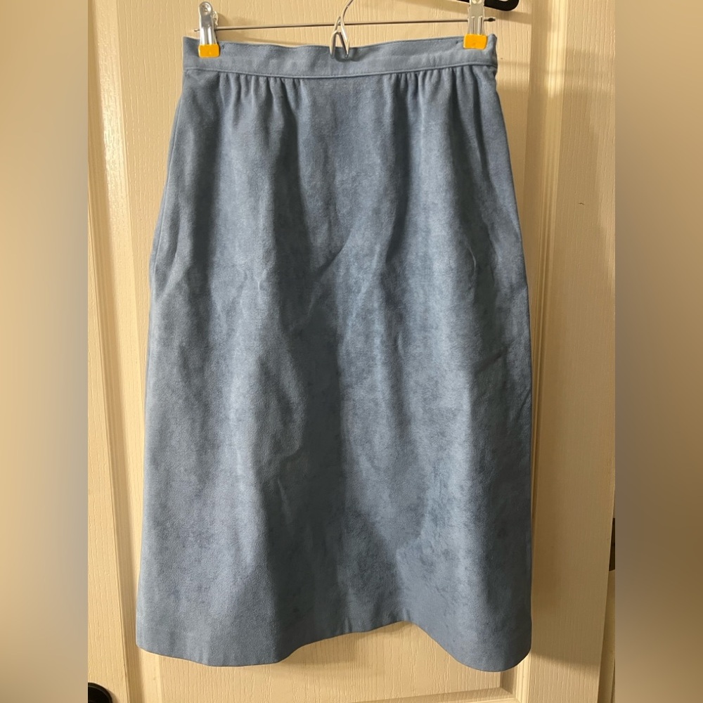 Vintage Blue Suede Skirt